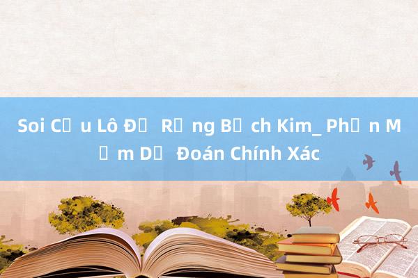 Soi Cầu Lô Đề Rồng Bạch Kim_ Phần Mềm Dự Đoán Chính Xác